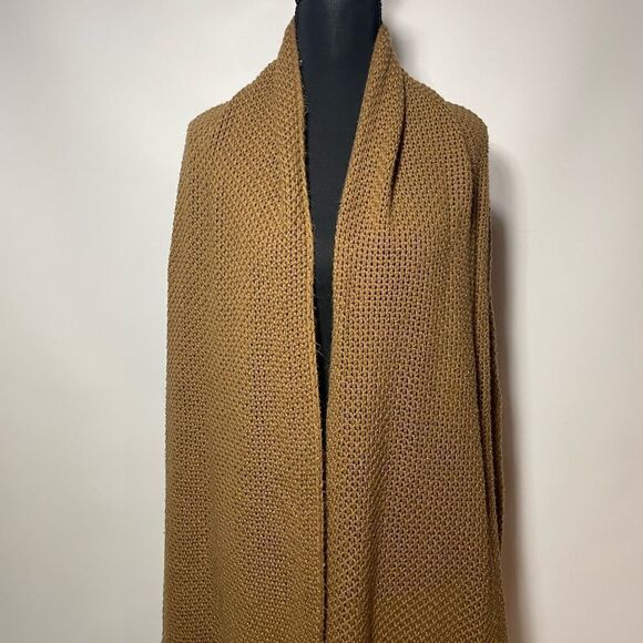 Large Cozy Tan Knit Scarf - Picture 1 of 5